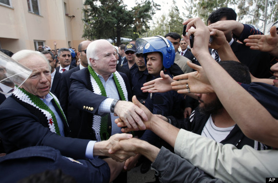The Israeli funders of the Terrorists shake hands with their supporters